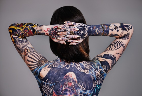 Lady with tatoos